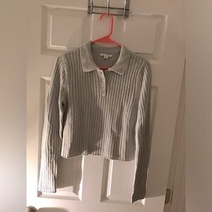 American Eagle NWOT gray collared sweater top with buttons